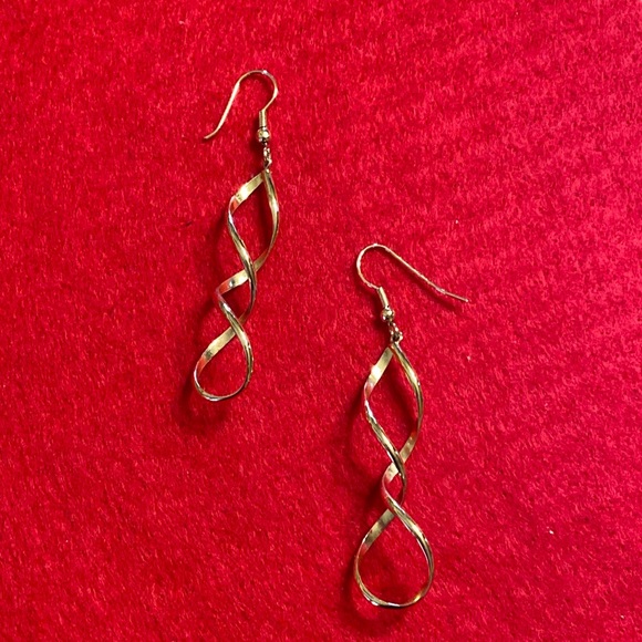 Golden Spiral Drop Earrings - Picture 7 of 11